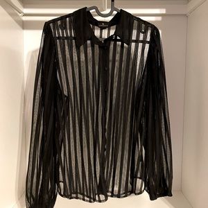 Sheer Button Up Blouse